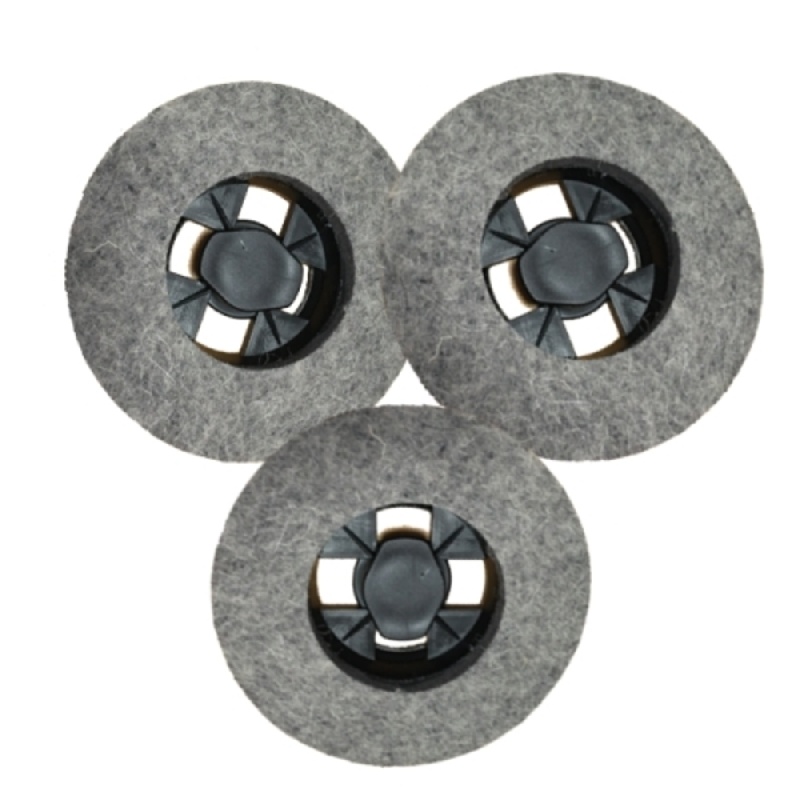 SPAZZOLA CON FELTRO SENZA GANCI - KIT 3 PZ/PCS